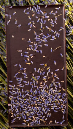 Large Lavender 70% Dark Chocolate Bar