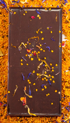 Large Bee Pollen 70% Dark Chocolate Bar