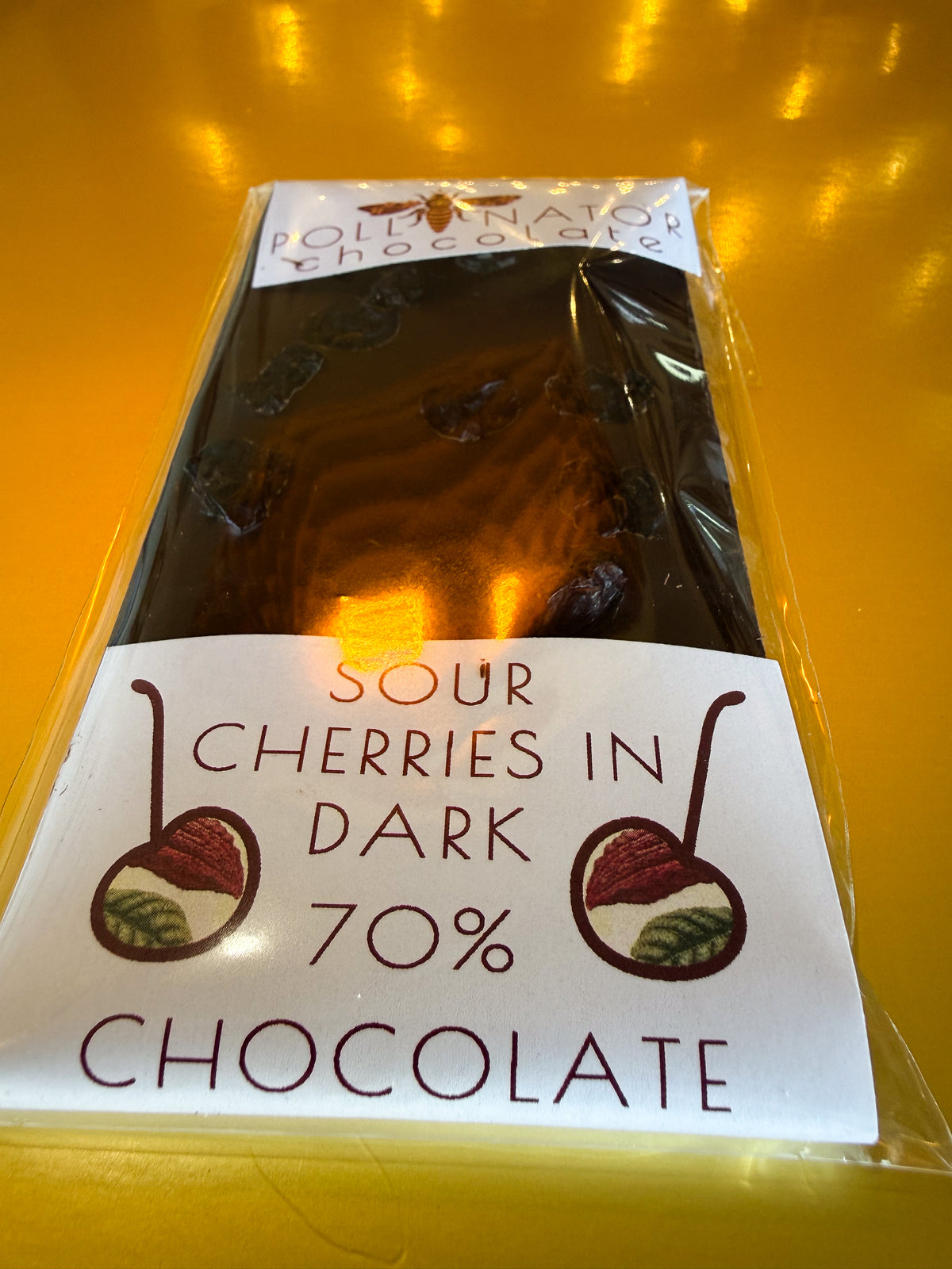 70% Sour Cherries Dark Chocolate Bar