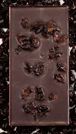 Large Sour Cherries 70% Dark Chocolate Bar