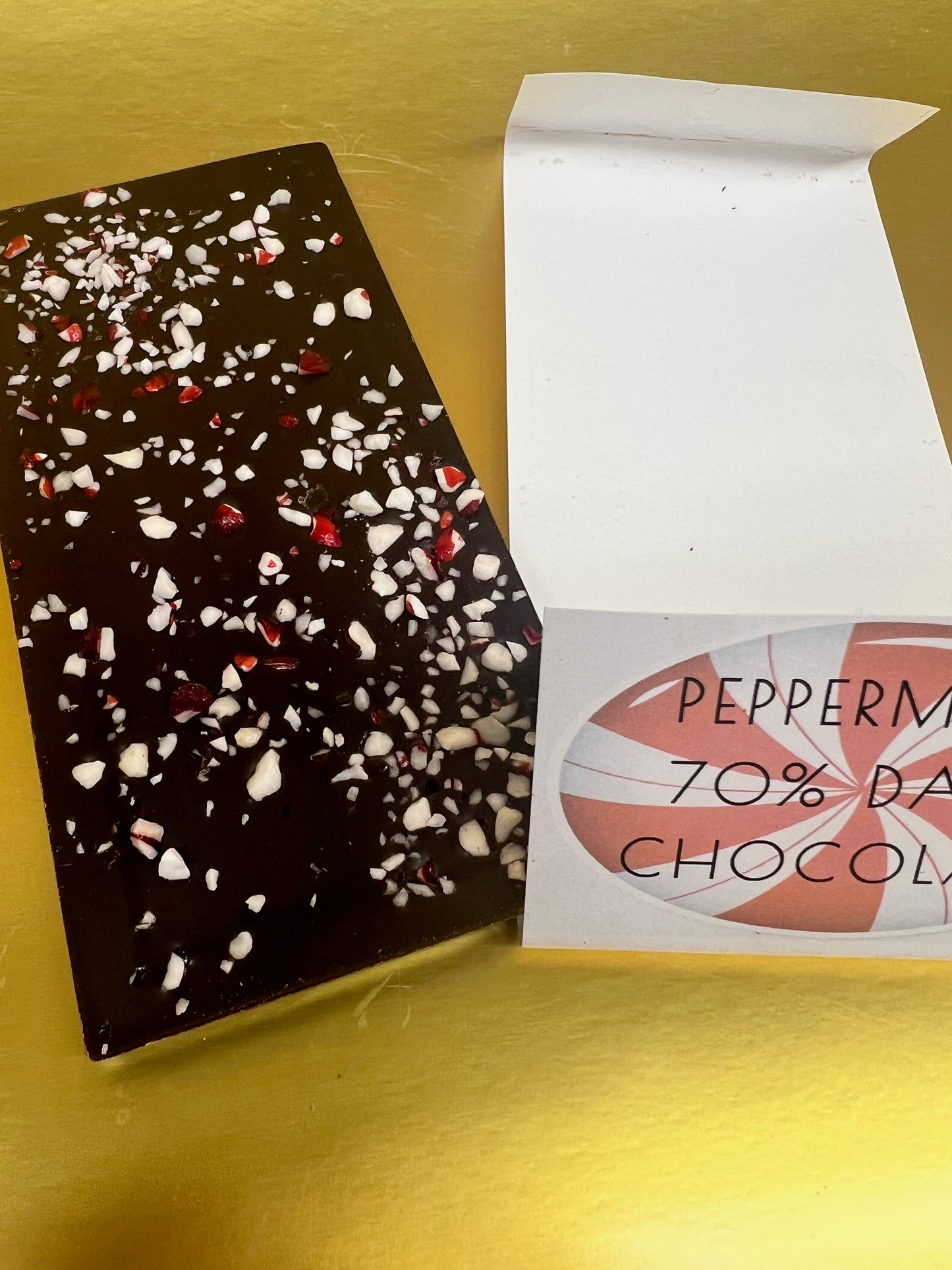 70% Peppermint Candy Dark Chocolate Bar