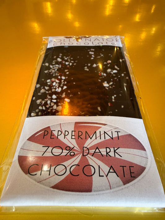 70% Peppermint Candy Dark Chocolate Bar